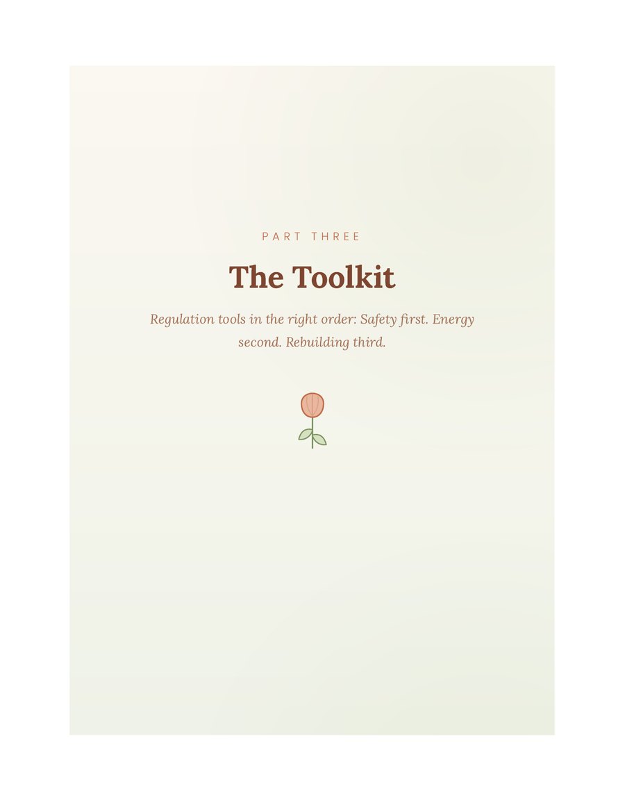 The Part Three divider page, The Toolkit, from The Over-Giver’s Repair Kit